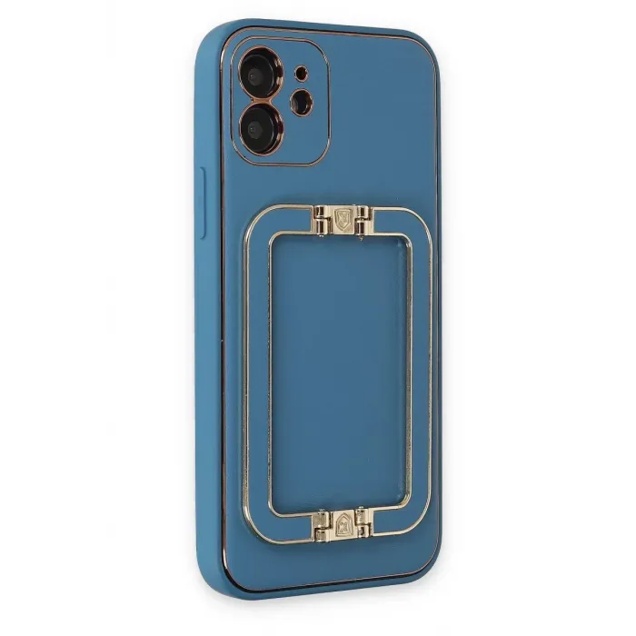 Newface iPhone 12 Kılıf Coco Elit Kapak - Mavi