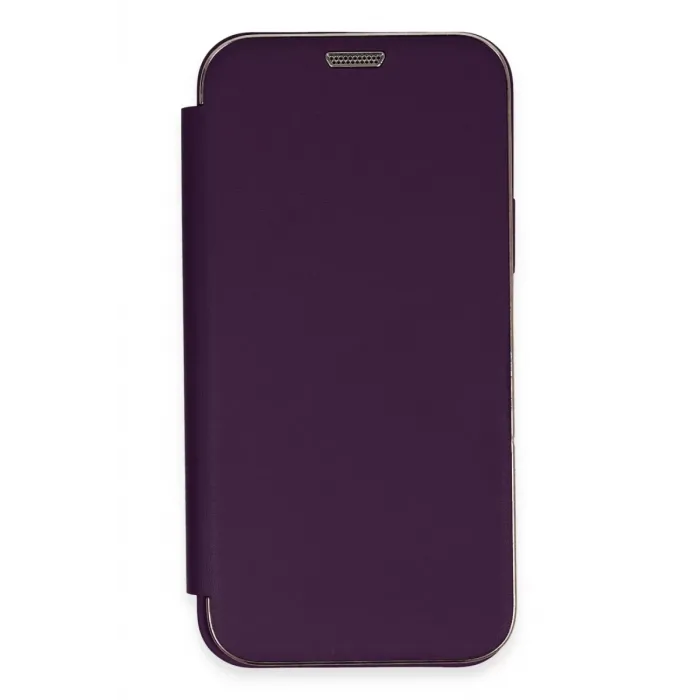 Newface iPhone 12 Kılıf Dolpin Kapaklı - Derin Mor