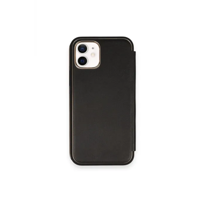 Newface iPhone 12 Kılıf Dolpin Kapaklı - Siyah