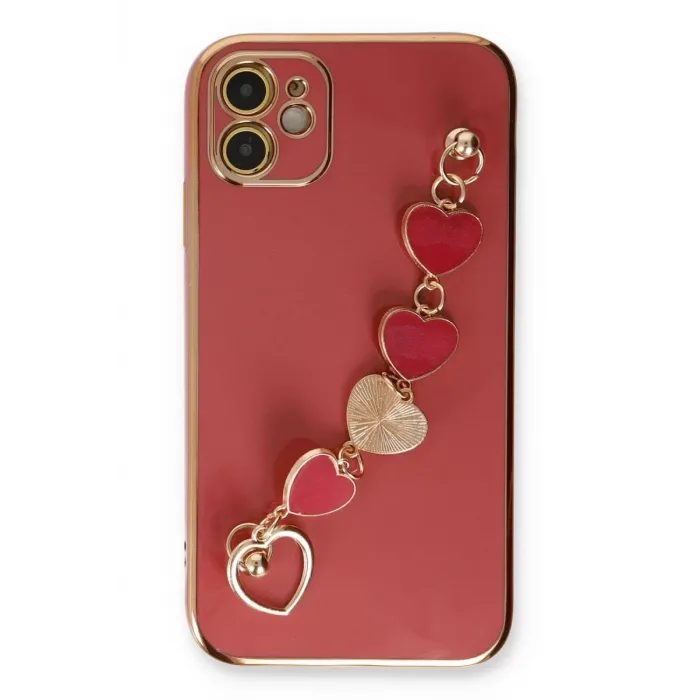 Newface iPhone 12 Kılıf Esila Silikon - Kırmızı