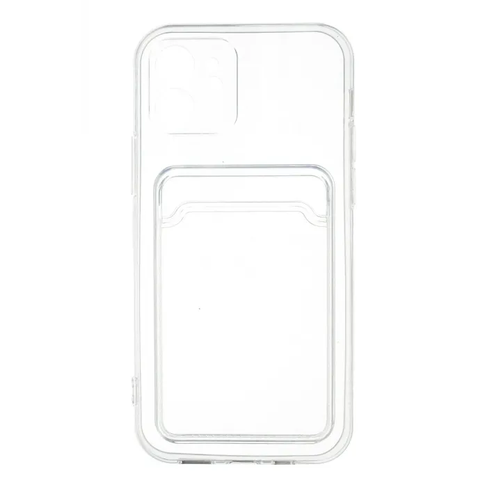 Newface iPhone 12 Kılıf Kart Şeffaf Silikon - Şeffaf