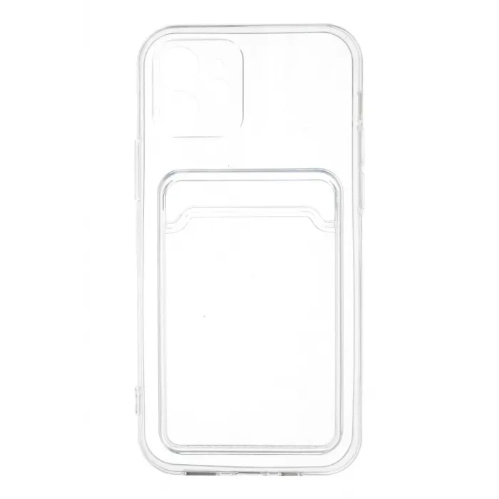 Newface iPhone 12 Kılıf Kart Şeffaf Silikon - Şeffaf