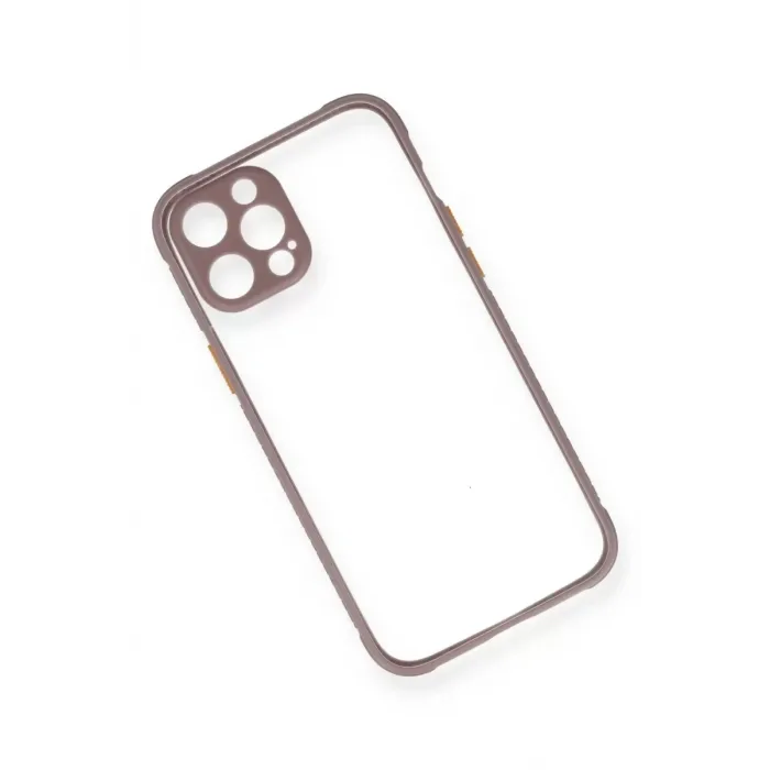 Newface Apple iPhone 12 Kılıf Miami Şeffaf Silikon - Açık Mor