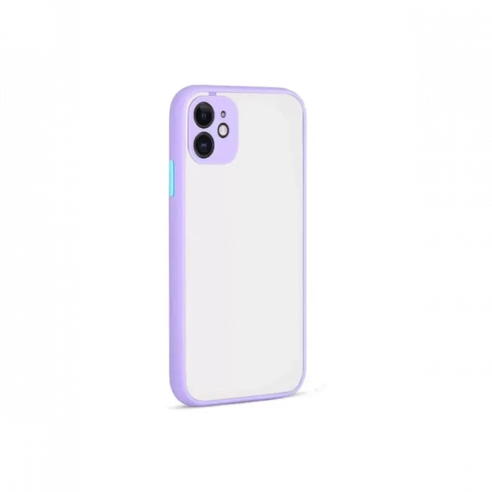 Newface Apple iPhone 12 Kılıf Montreal Silikon Kapak - Mor