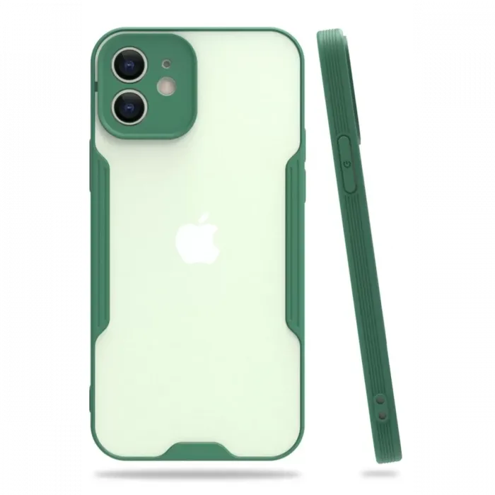Newface Apple iPhone 12 Kılıf Platin Silikon - Yeşil