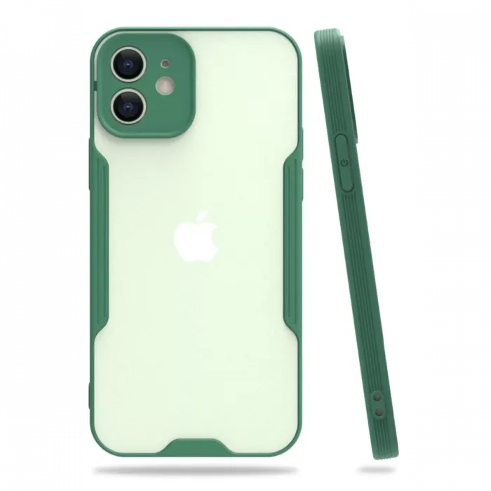 Newface iPhone 12 Kılıf Platin Silikon - Yeşil