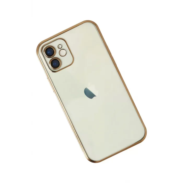 Newface iPhone 12 Kılıf Razer Lensli Silikon - Gold