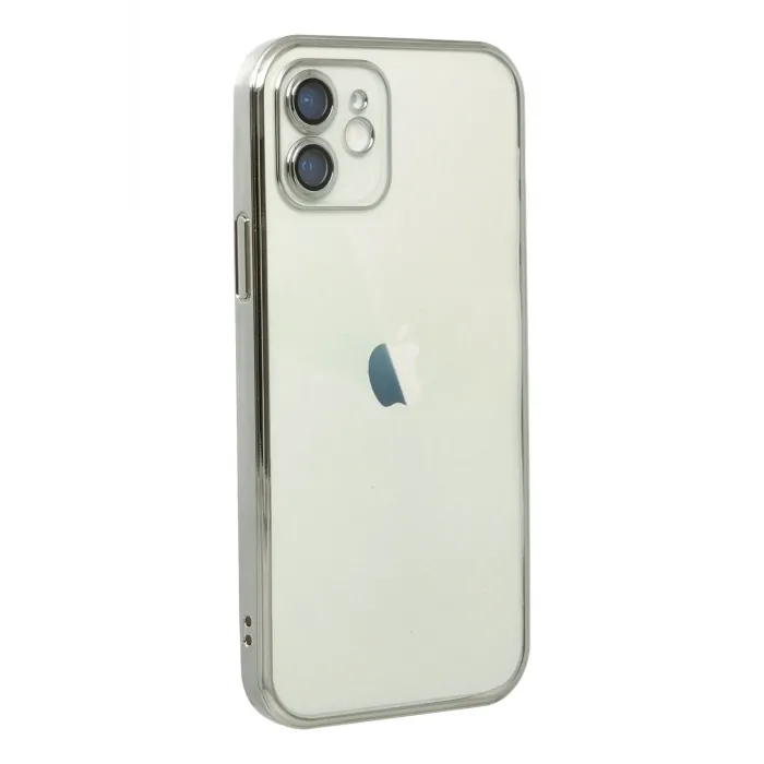 Newface iPhone 12 Kılıf Razer Lensli Silikon - Gümüş