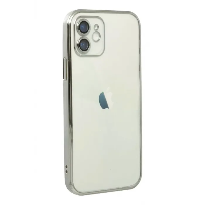 Newface iPhone 12 Kılıf Razer Lensli Silikon - Gümüş