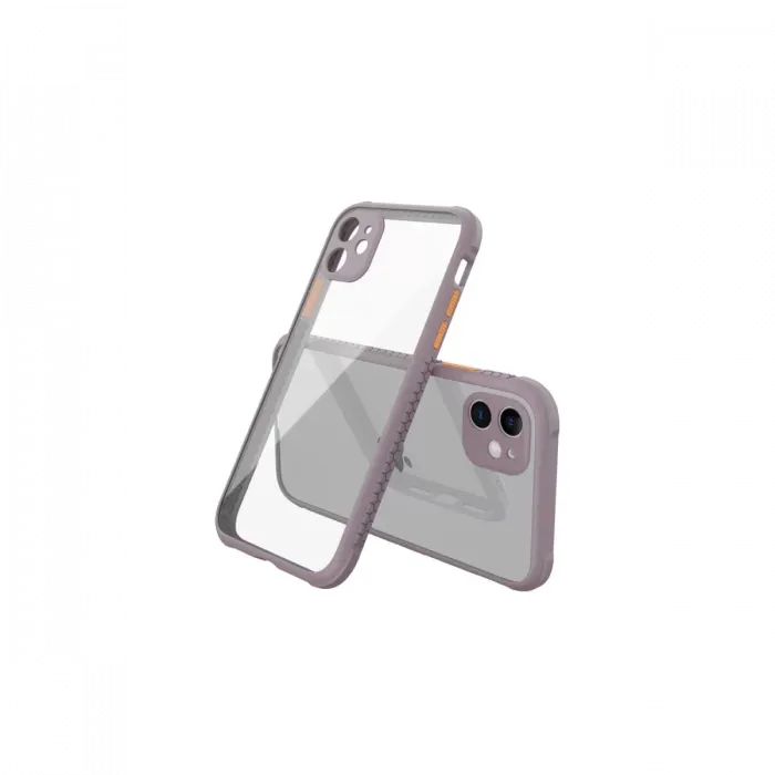 Newface iPhone 12 Mini Kılıf Miami Şeffaf Silikon - Açık Mor