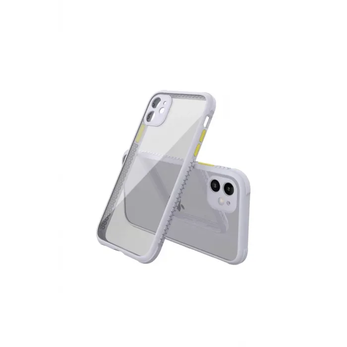 Newface iPhone 12 Mini Kılıf Miami Şeffaf Silikon - Lila