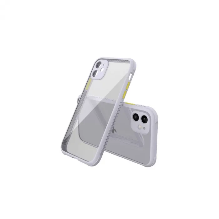 Newface iPhone 12 Mini Kılıf Miami Şeffaf Silikon - Lila