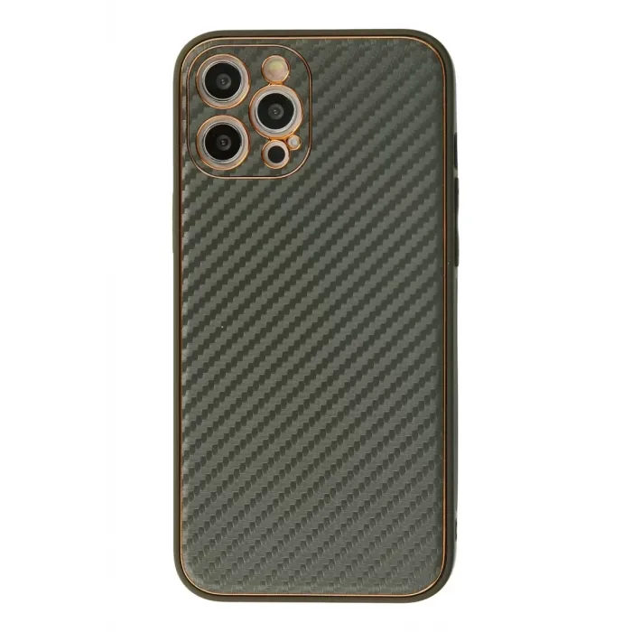 Newface iPhone 12 Pro Kılıf Coco Karbon Silikon - Füme