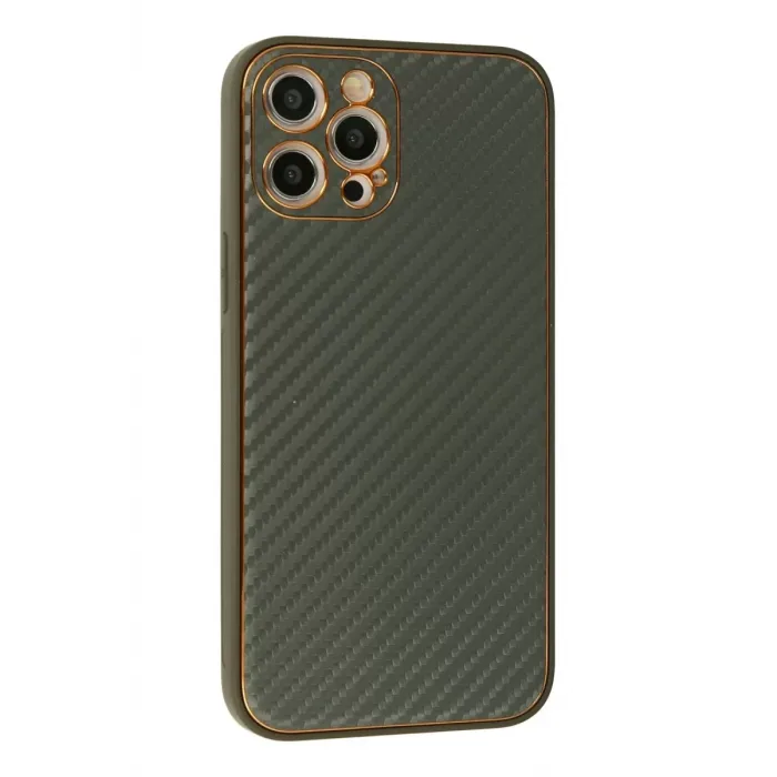 Newface iPhone 12 Pro Kılıf Coco Karbon Silikon - Füme