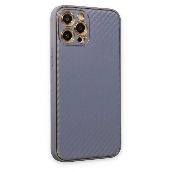 Newface iPhone 12 Pro Kılıf Coco Karbon Silikon - Gri