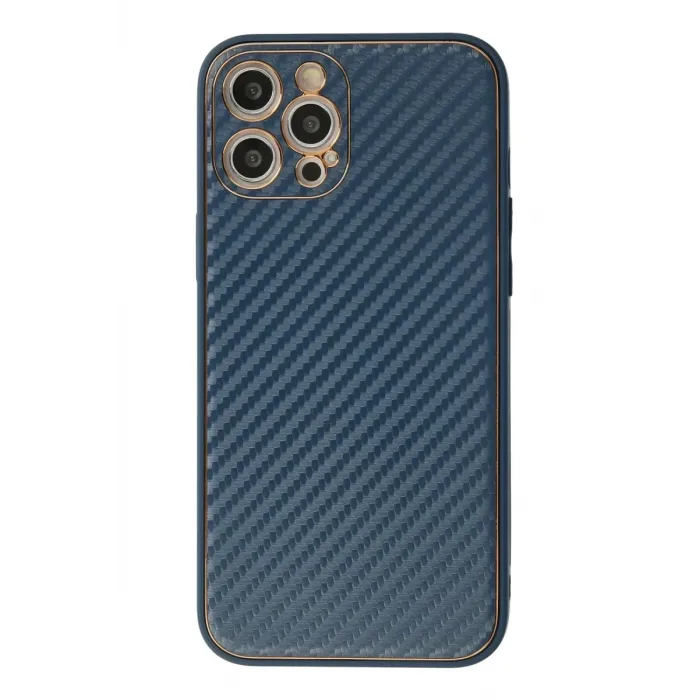 Newface iPhone 12 Pro Kılıf Coco Karbon Silikon - Mavi