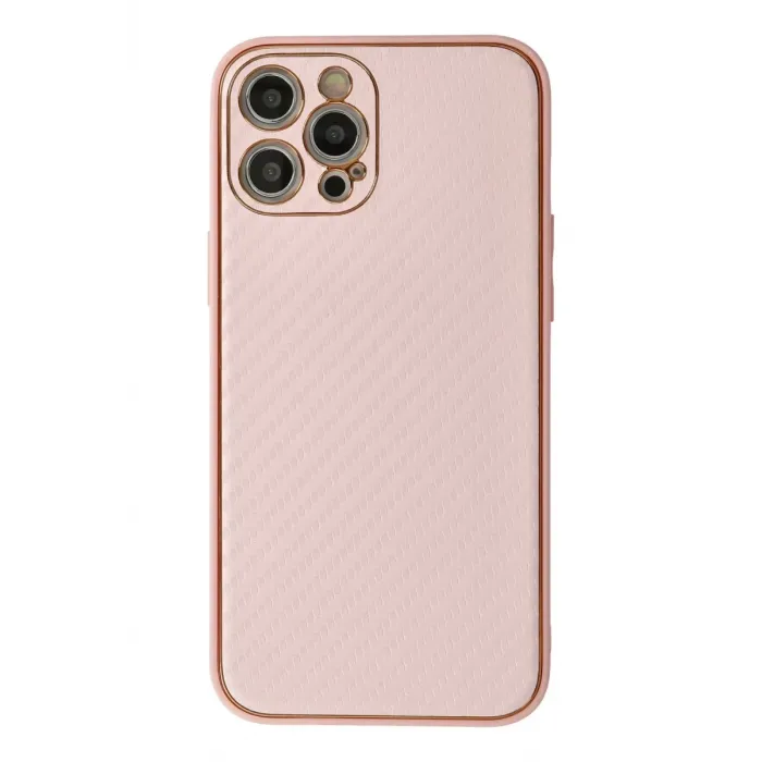 Newface iPhone 12 Pro Kılıf Coco Karbon Silikon - Pembe