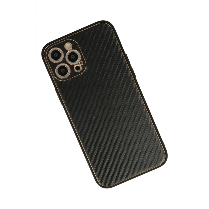 Newface iPhone 12 Pro Kılıf Coco Karbon Silikon - Siyah