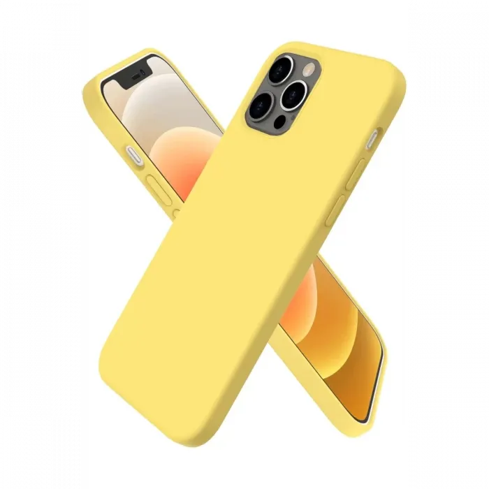Newface iPhone 12 Pro Kılıf First Silikon - Sarı