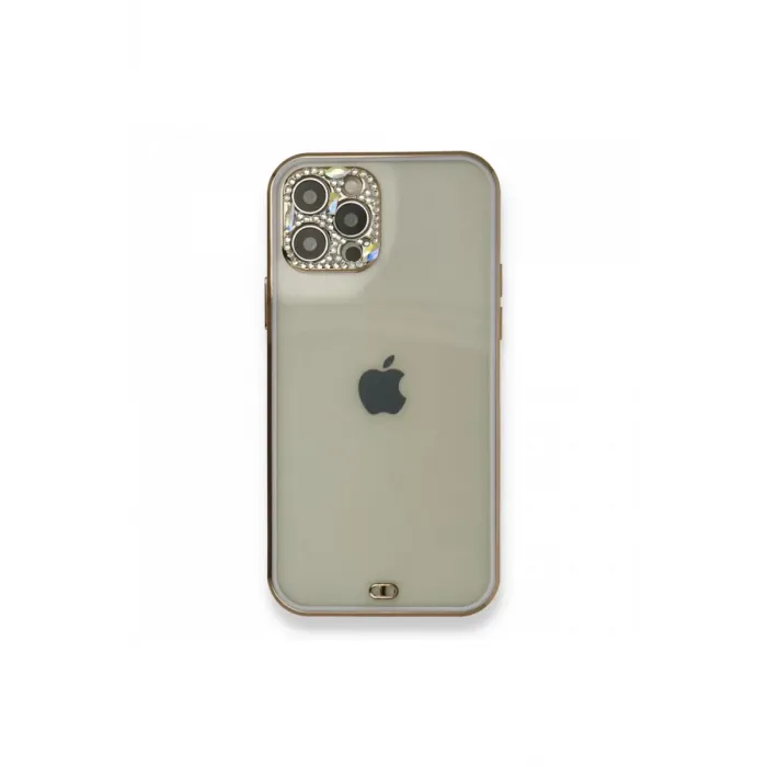 Newface iPhone 12 Pro Kılıf Liva Taşlı Silikon - Mor