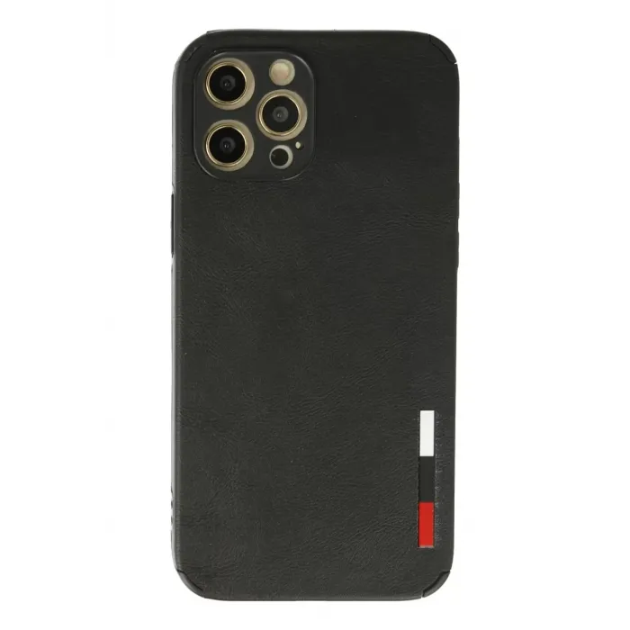 Newface iPhone 12 Pro Kılıf Loop Deri Silikon - Siyah