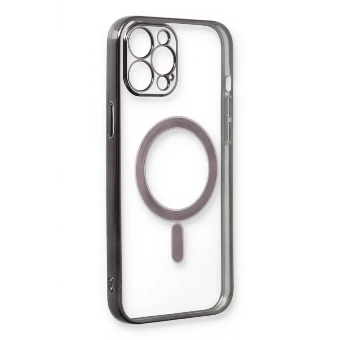 Newface iPhone 12 Pro Kılıf Magneticsafe Lazer Silikon - Siyah