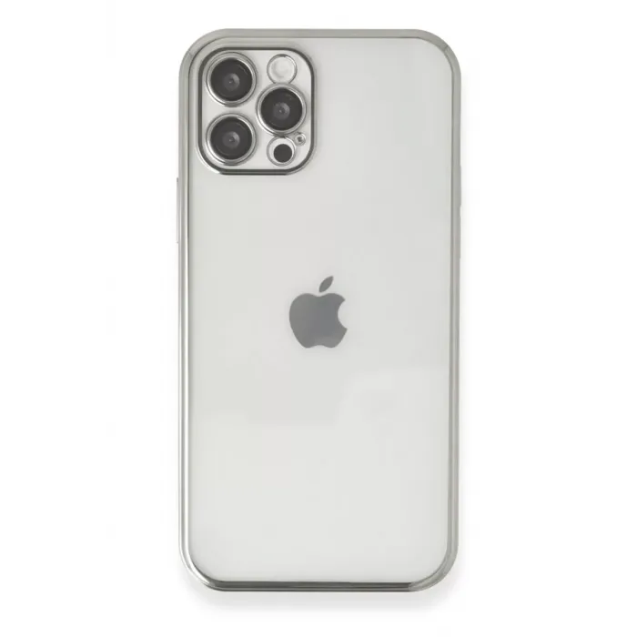 Newface iPhone 12 Pro Kılıf Razer Lensli Silikon - Gümüş