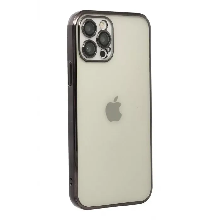 Newface iPhone 12 Pro Kılıf Razer Lensli Silikon - Siyah