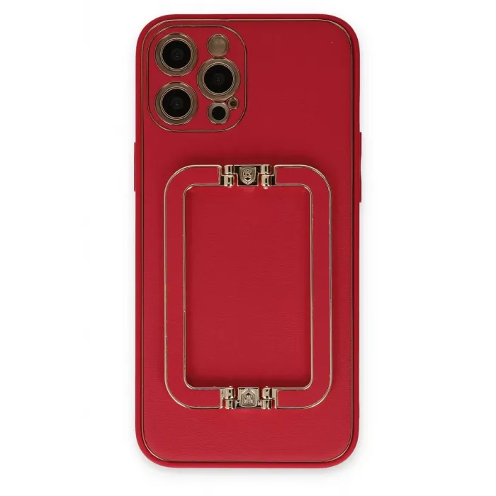 Newface iPhone 12 Pro Max Kılıf Coco Elit Kapak - Kırmızı