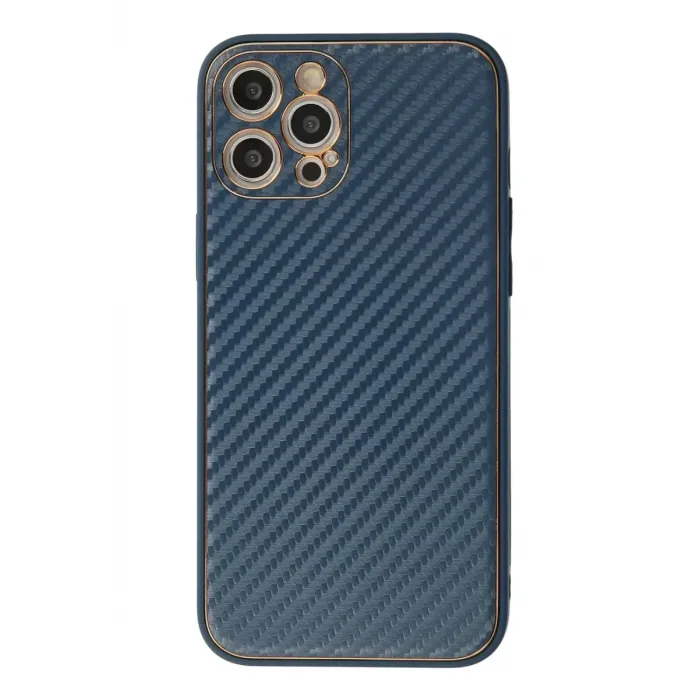 Newface Apple iPhone 12 Pro Max Kılıf Coco Karbon Silikon - Mavi