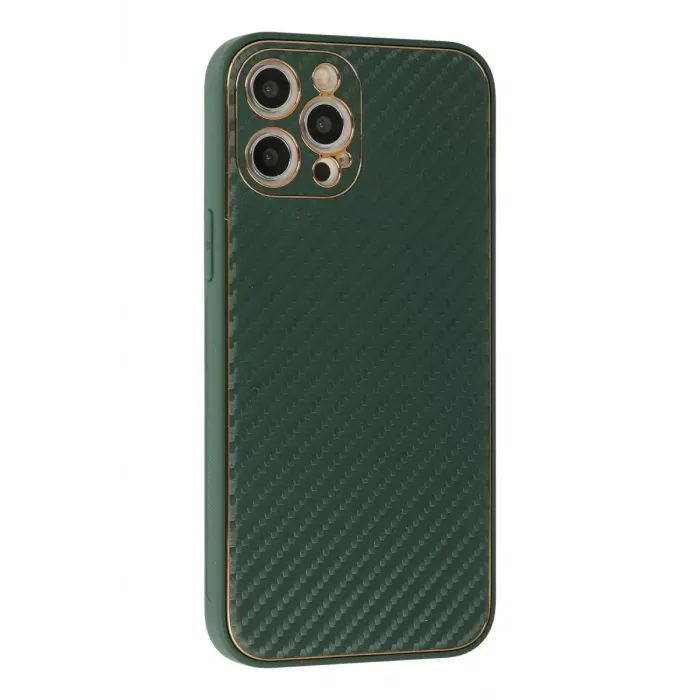 Newface Apple iPhone 12 Pro Max Kılıf Coco Karbon Silikon - Yeşil