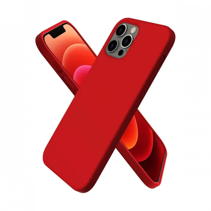 Newface iPhone 12 Pro Max Kılıf First Silikon - Koyu Kırmızı