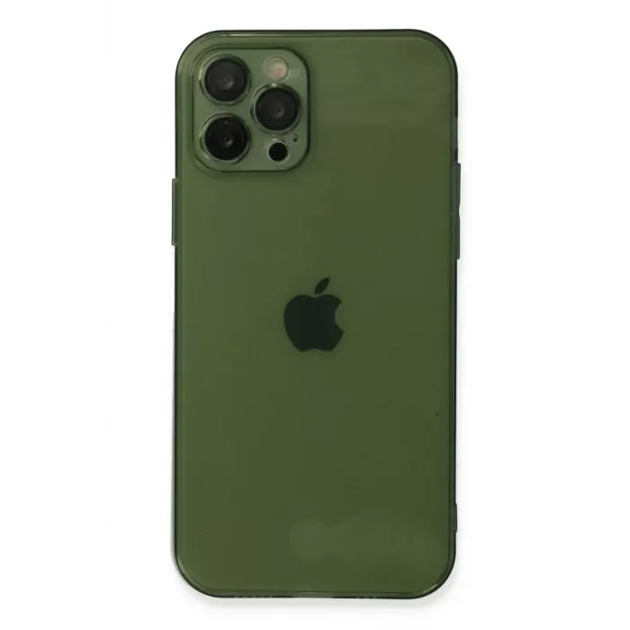 Newface iPhone 12 Pro Max Kılıf Fly Lens Silikon - Yeşil