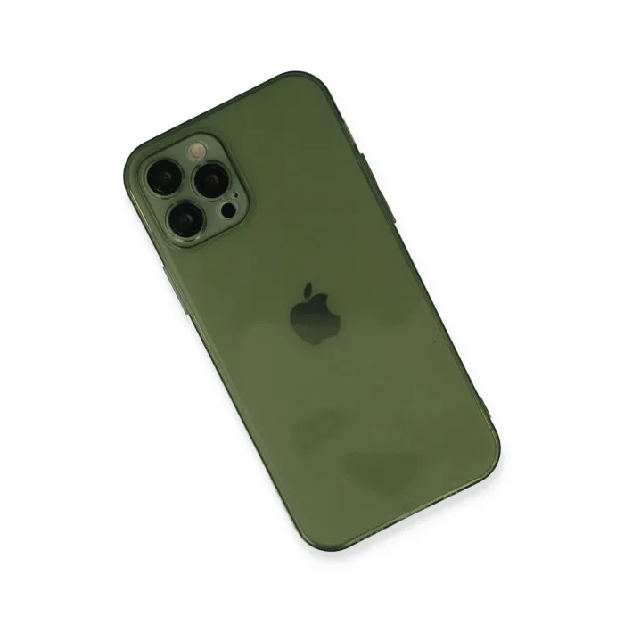 Newface iPhone 12 Pro Max Kılıf Fly Lens Silikon - Yeşil