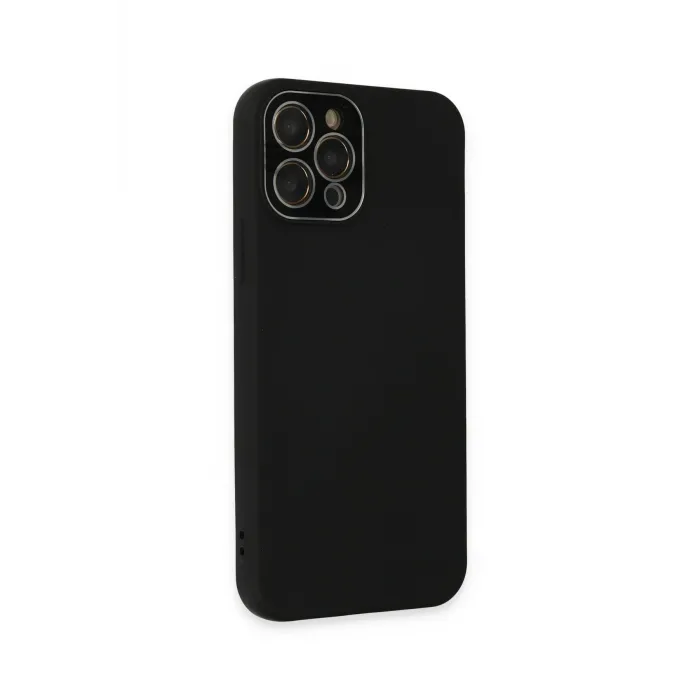 Newface iPhone 12 Pro Max Kılıf Lansman Glass Kapak - Siyah
