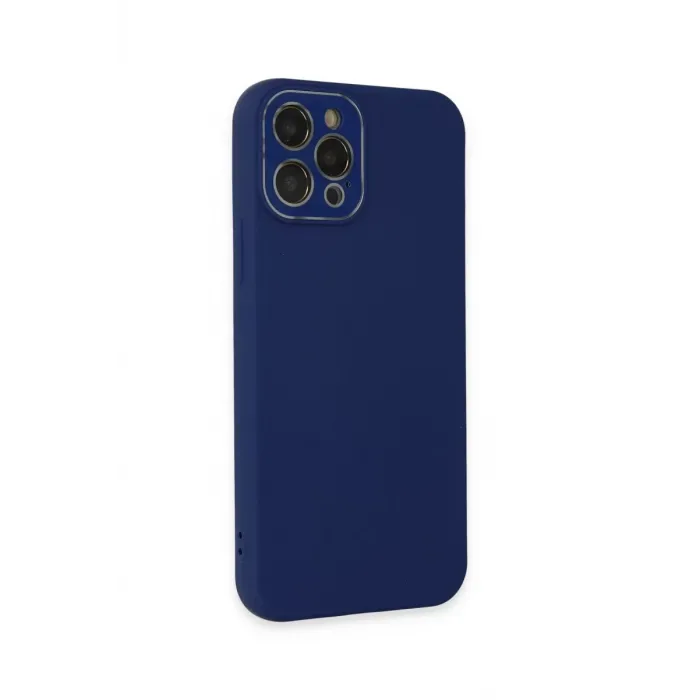 Newface iPhone 12 Pro Max Kılıf Lansman Glass Kapak - Sky Blue