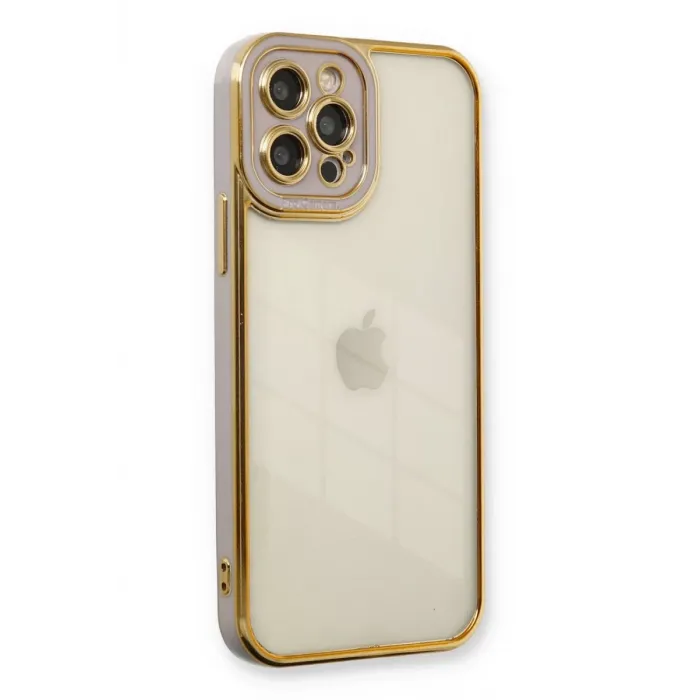 Newface iPhone 12 Pro Max Kılıf Liva Lens Silikon - Lila