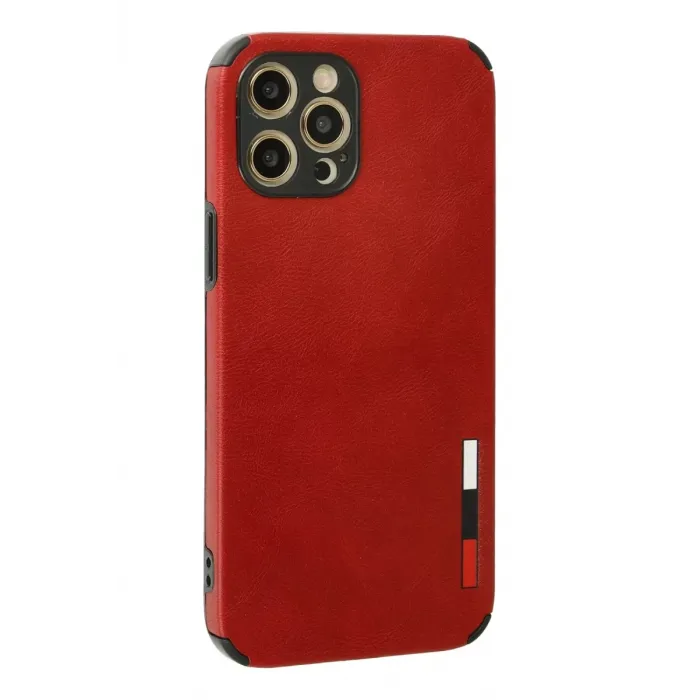 Newface iPhone 12 Pro Max Kılıf Loop Deri Silikon - Kırmızı