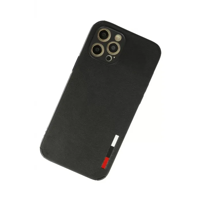 Newface iPhone 12 Pro Max Kılıf Loop Deri Silikon - Siyah