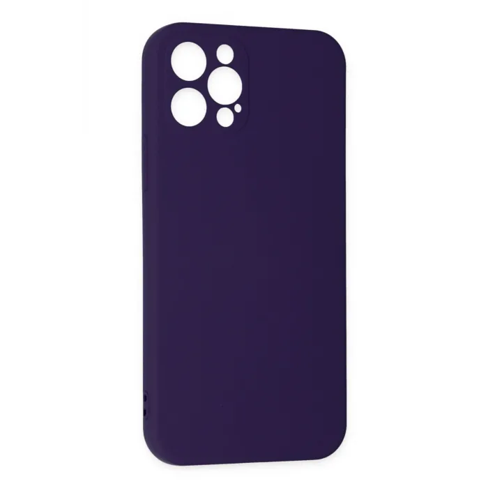 Newface iPhone 12 Pro Max Kılıf Nano içi Kadife Silikon - Mor