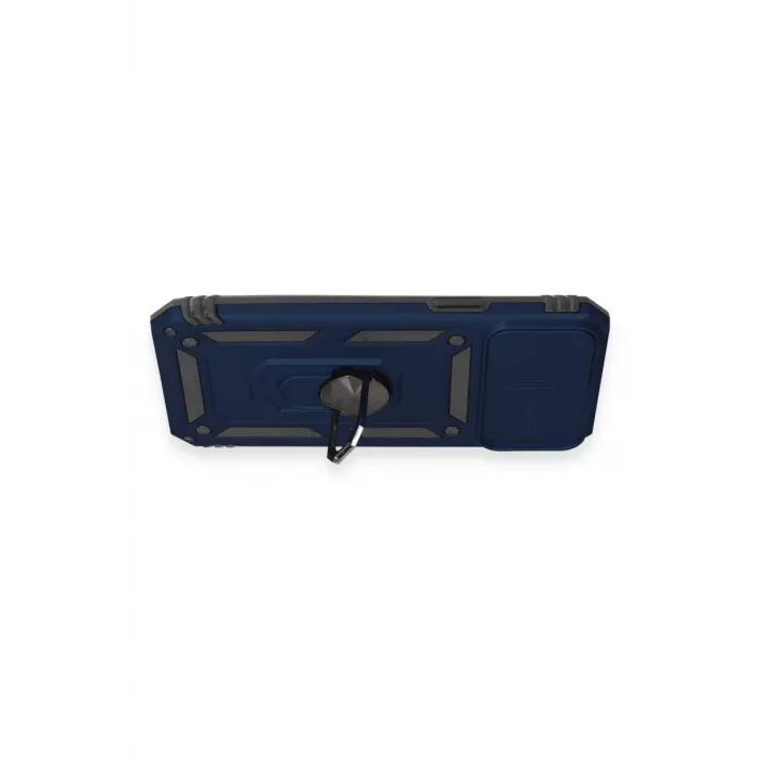 Newface iPhone 12 Pro Max Kılıf Pars Lens Yüzüklü Silikon - Lacivert
