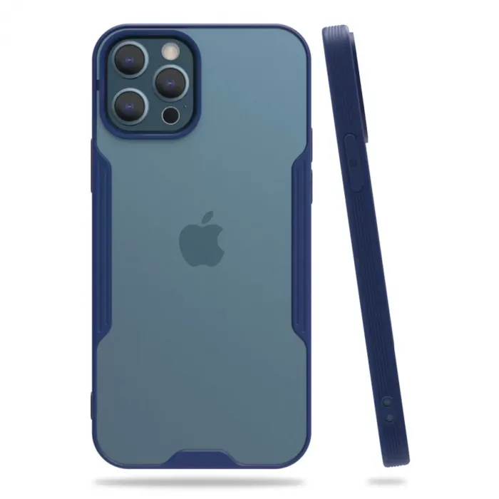 Newface Apple iPhone 12 Pro Max Kılıf Platin Silikon - Lacivert