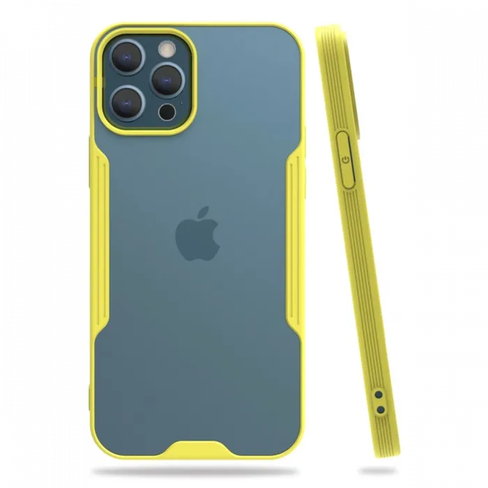 Newface iPhone 12 Pro Max Kılıf Platin Silikon - Sarı