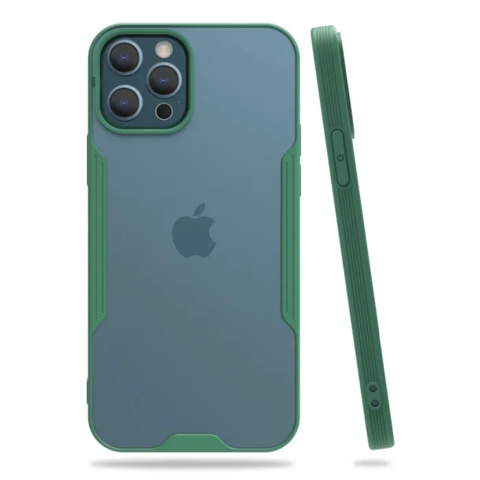 Newface iPhone 12 Pro Max Kılıf Platin Silikon - Yeşil