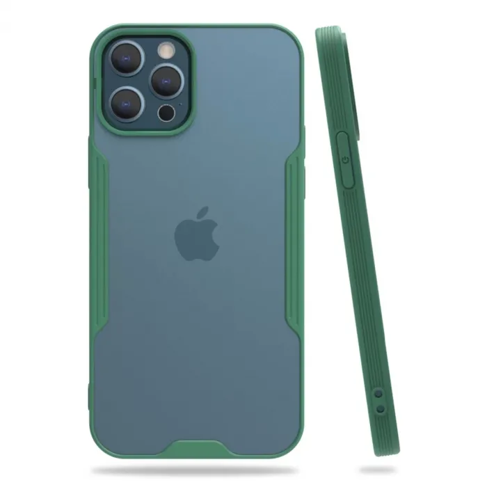 Newface iPhone 12 Pro Max Kılıf Platin Silikon - Yeşil