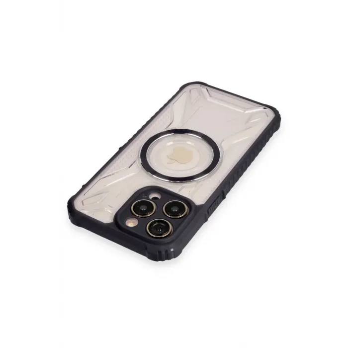 Newface iPhone 12 Pro Max Kılıf Prag Magneticsafe Kapak - Siyah