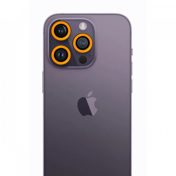 Newface iPhone 12 Pro Max Neon Fosforlu Kamera Lens - Sarı