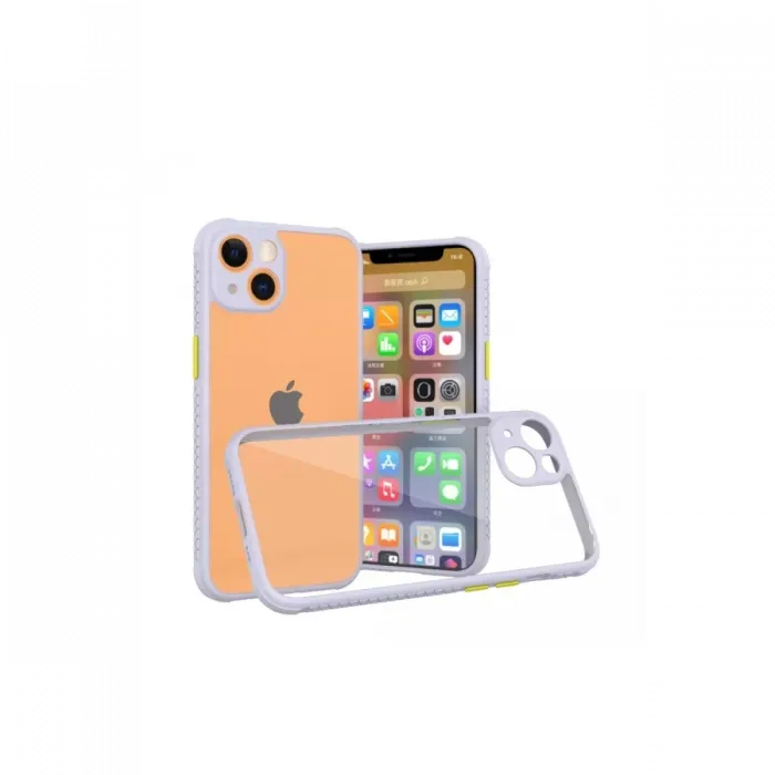 Newface iPhone 13 Mini Kılıf Miami Şeffaf Silikon - Lila