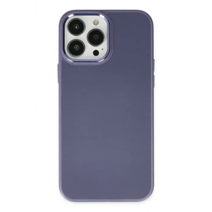 Newface iPhone 13 Pro Kılıf Asya Deri Silikon - Mor
