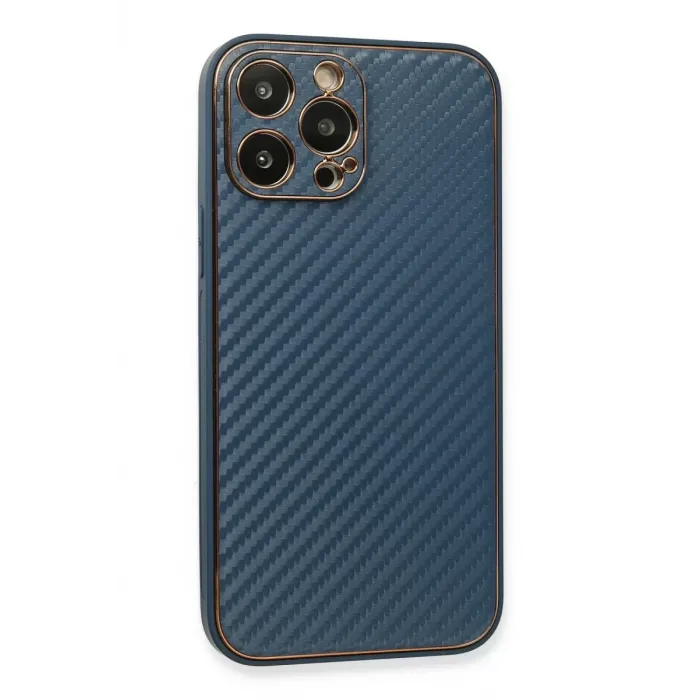 Newface iPhone 13 Pro Kılıf Coco Karbon Silikon - Mavi